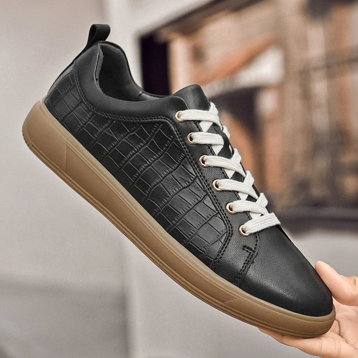 Weston Embossed Genuine Leather Sneakers