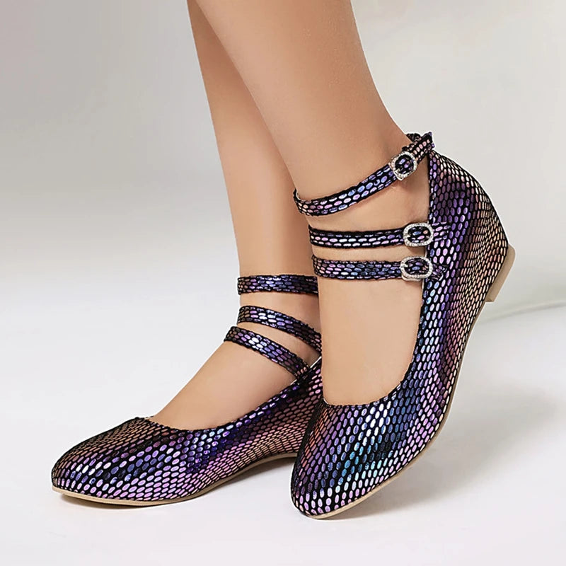 Aurora Ankle-Strap Ballet Flats