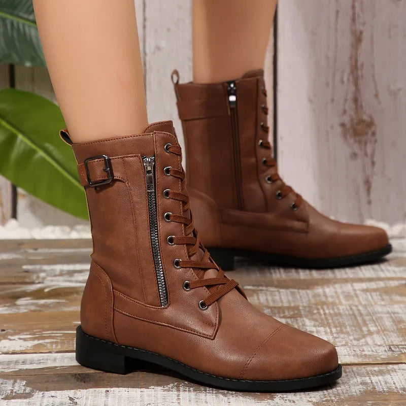 Brook Leather Side-Zip Boots