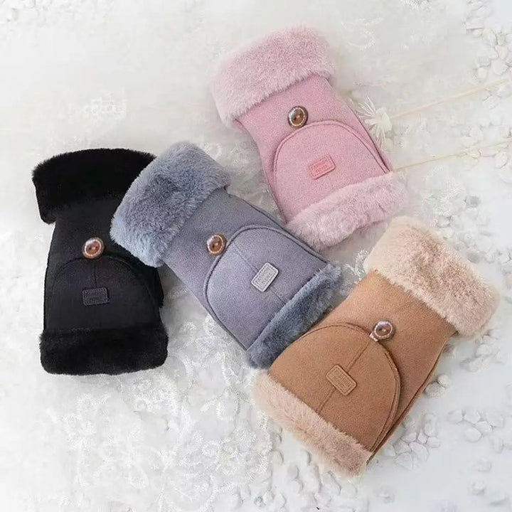 Bria Shearling-Trim Gloves