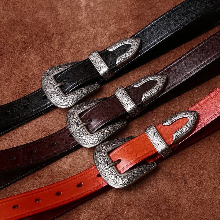Savannah Engraved Genuine Leather Belt