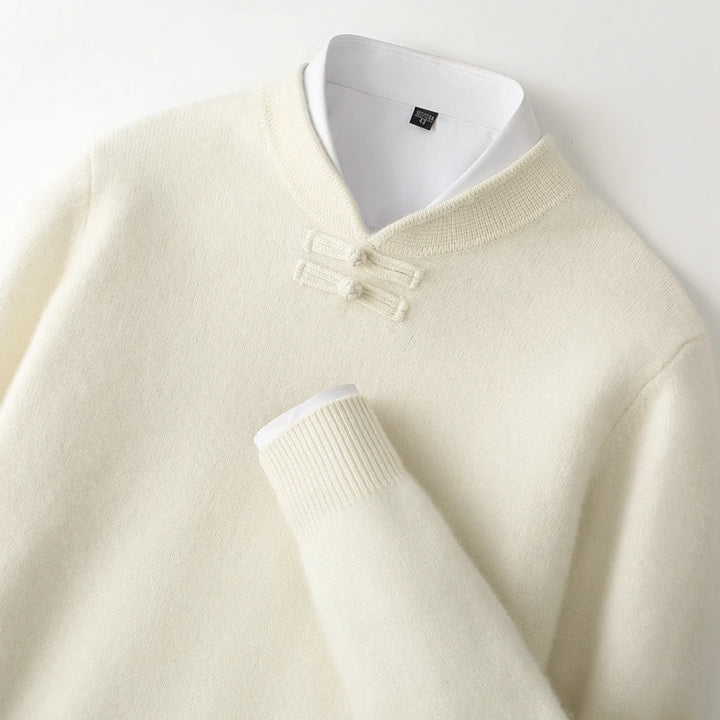 Calder Knot-Button Wool Sweater