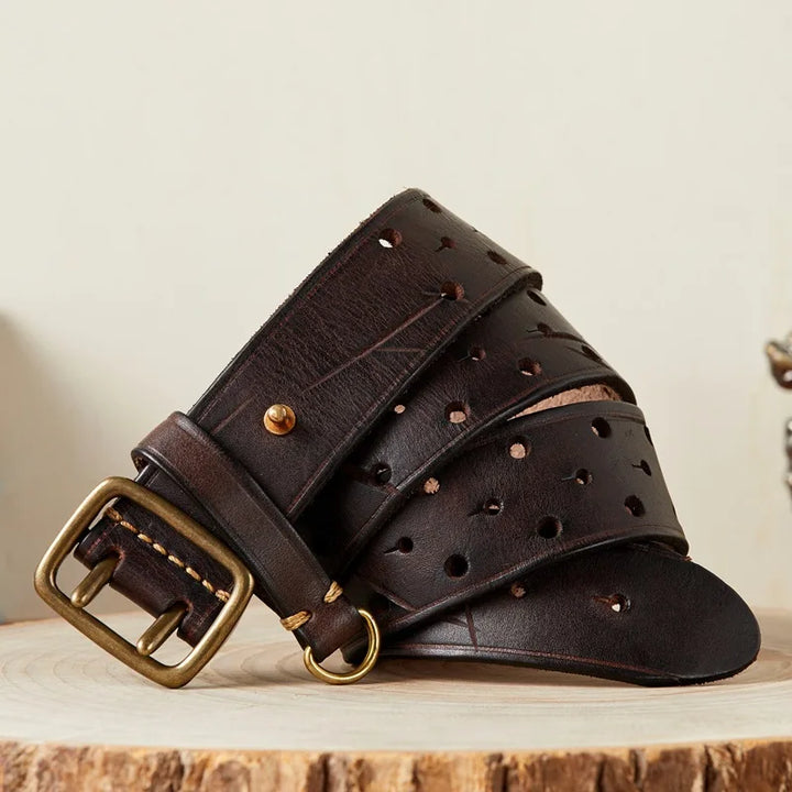 Frontier Crosshatch Cowhide Belt