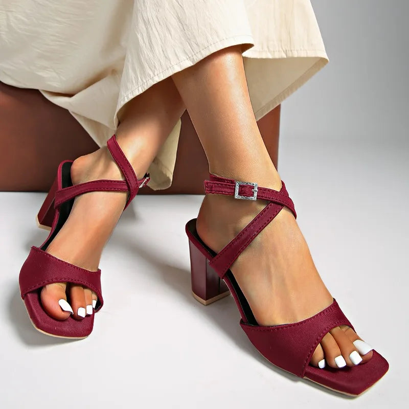 Seraphina Cross-Strap Block Heels