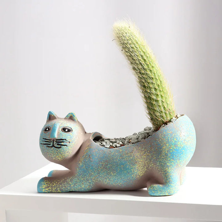Feline Finesse Ceramic Vase