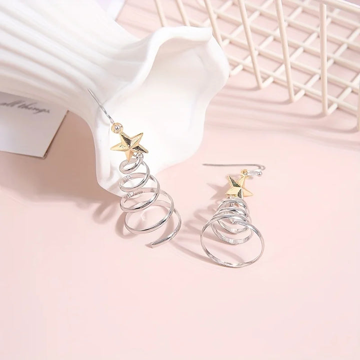 Twisted Christmas Tree Earrings