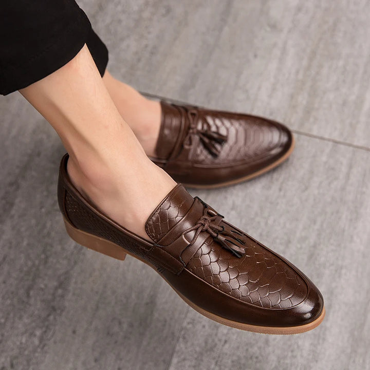 Monaco Embossed Leather Loafers