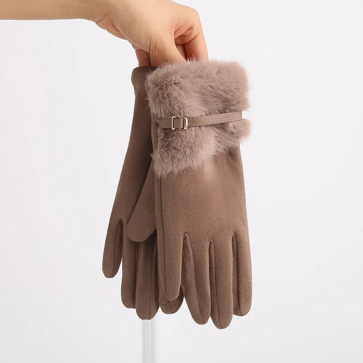 Aurora Fur-Trim Gloves