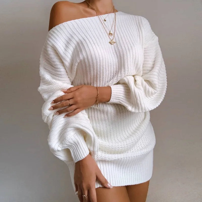 Aria Off-Shoulder Sweater Dress