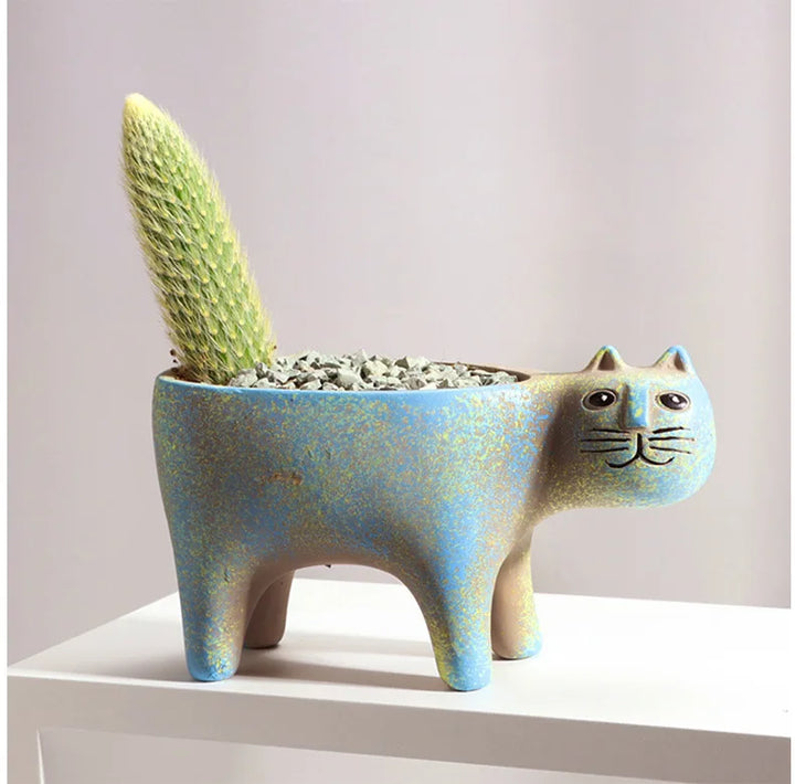 Feline Finesse Ceramic Vase