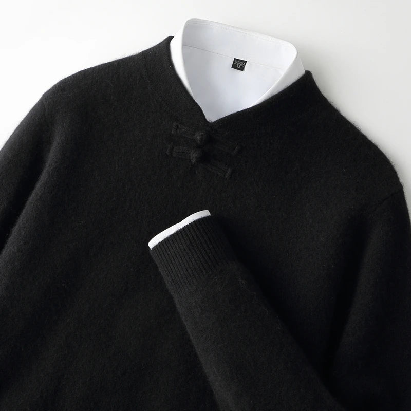 Calder Knot-Button Wool Sweater