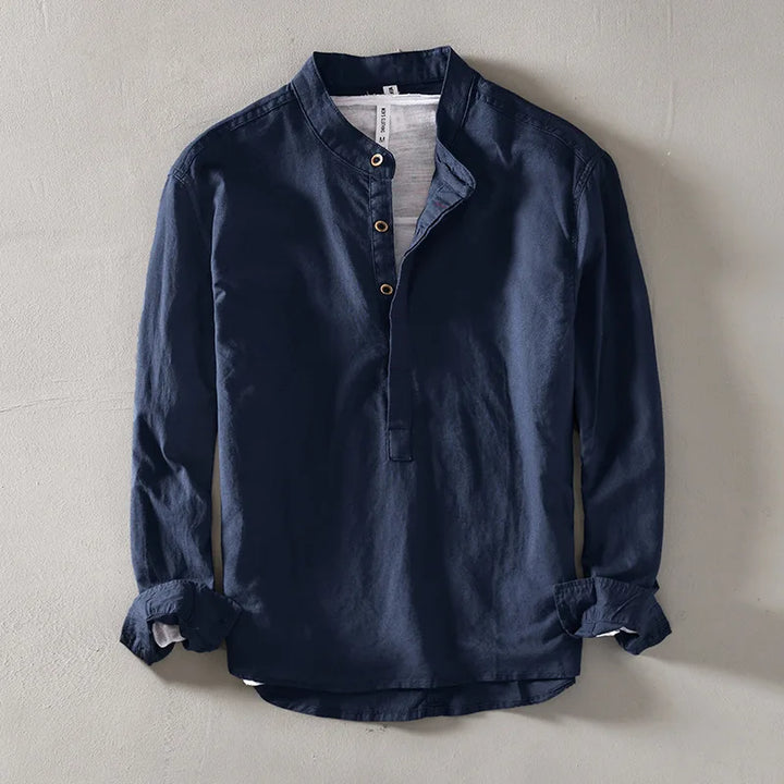 Arturo Linen Mandarin Shirt