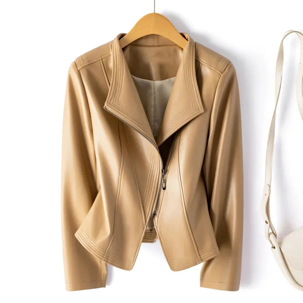 Elara Asymmetric Leather Jacket