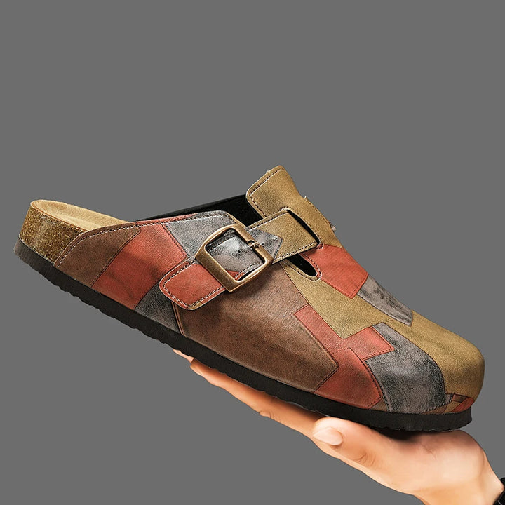 Moore Mosaic Leather Clogs