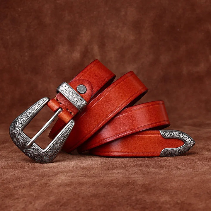 Savannah Engraved Genuine Leather Belt