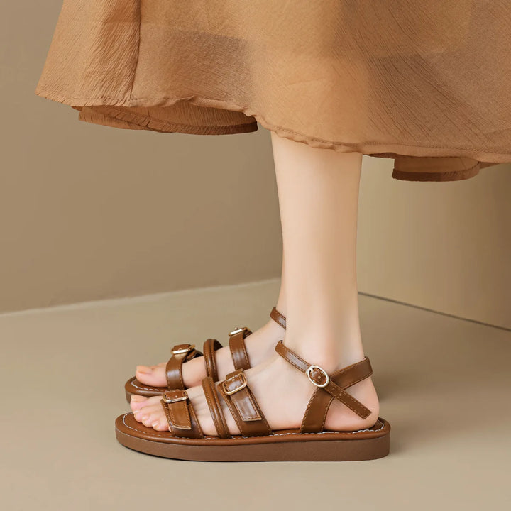 Jules Leather Buckled Flats