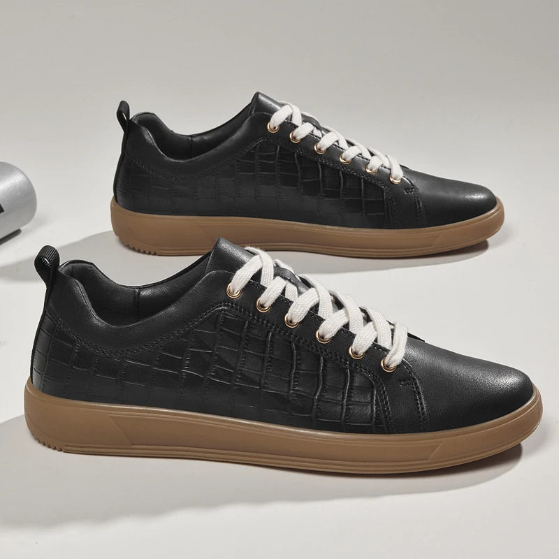 Weston Embossed Genuine Leather Sneakers