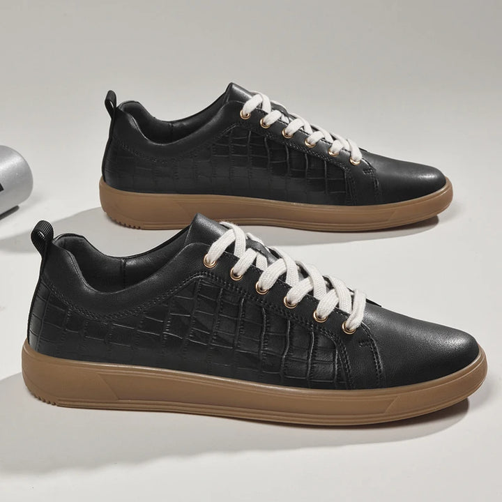 Weston Embossed Genuine Leather Sneakers