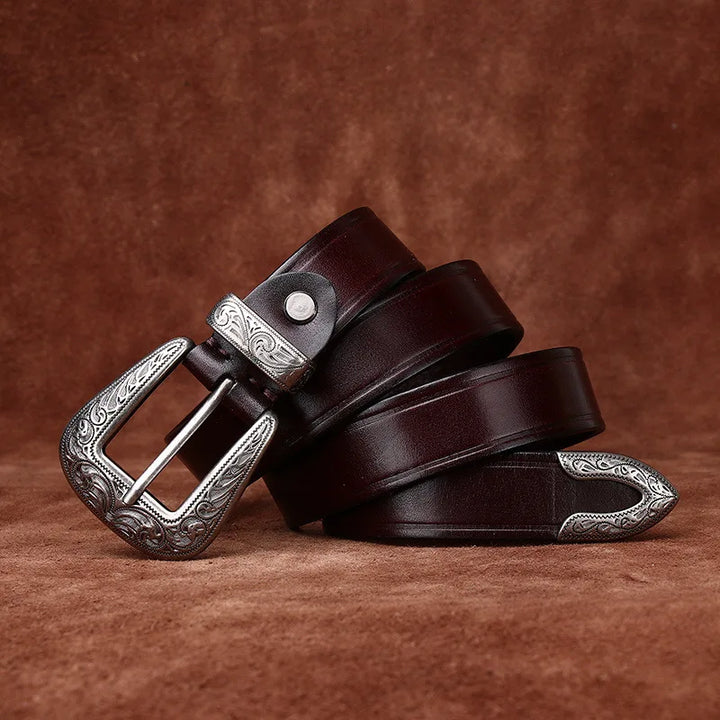 Savannah Engraved Genuine Leather Belt