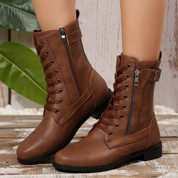 Brook Leather Side-Zip Boots