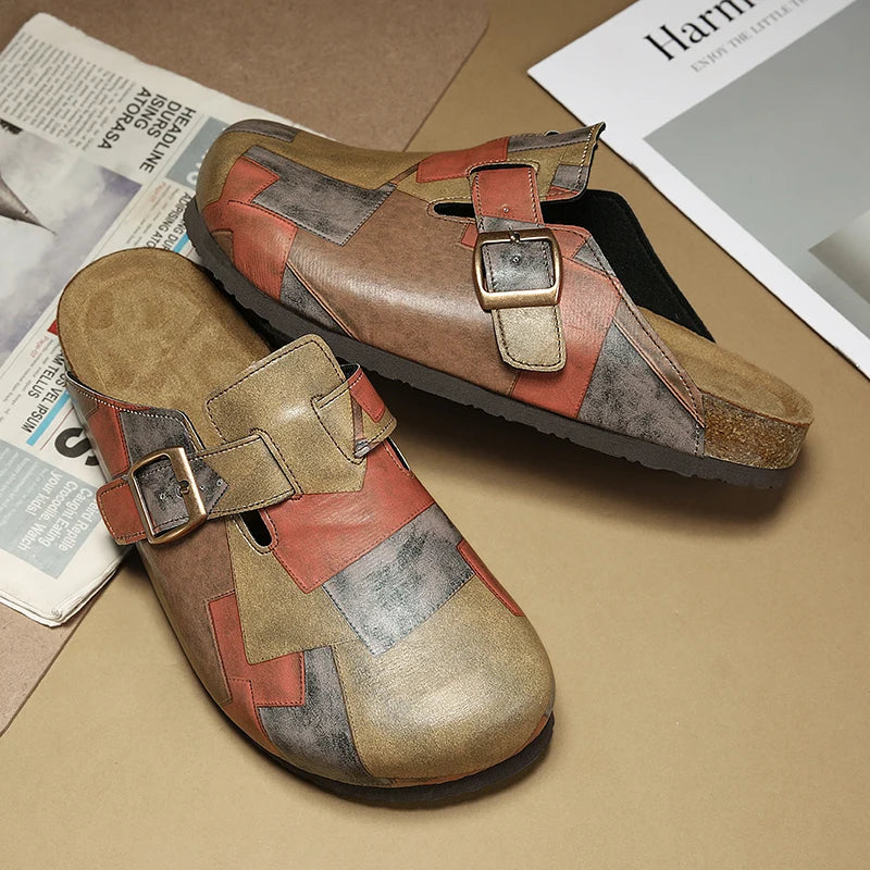 Moore Mosaic Leather Clogs