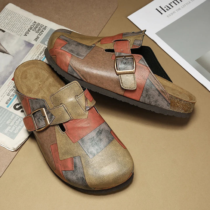 Moore Mosaic Leather Clogs