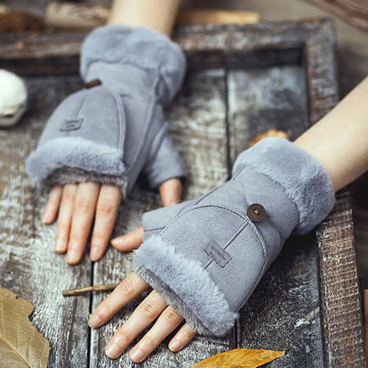 Bria Shearling-Trim Gloves