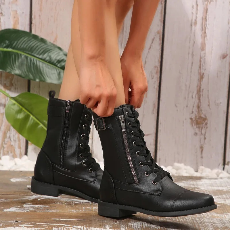 Brook Leather Side-Zip Boots