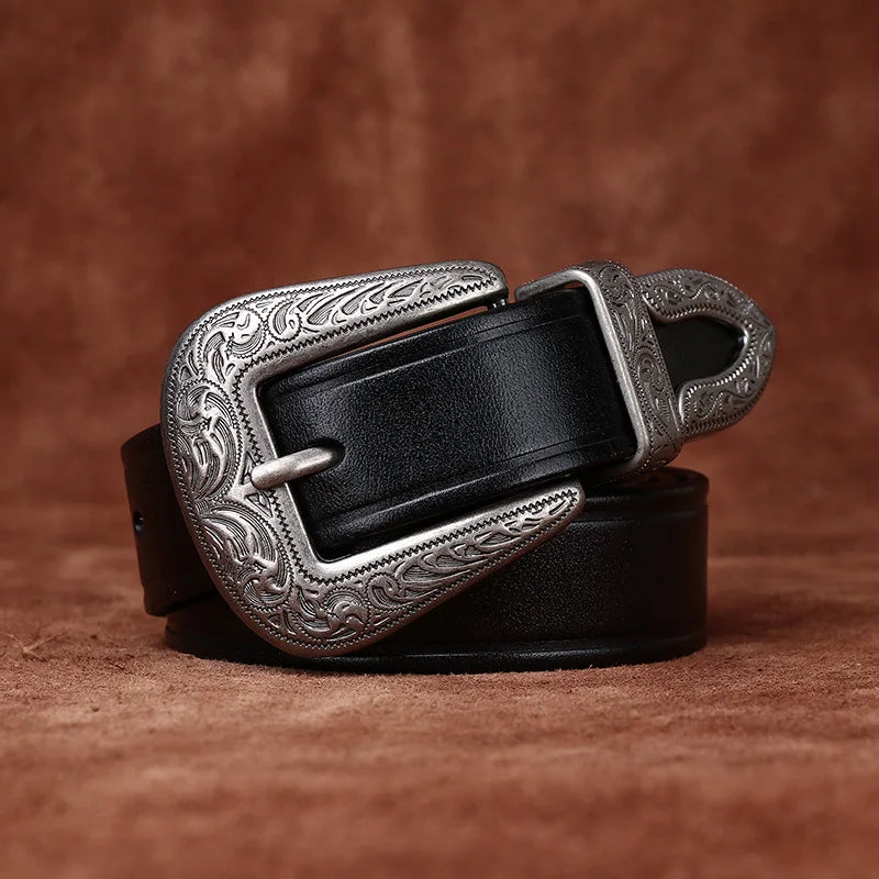 Savannah Engraved Genuine Leather Belt
