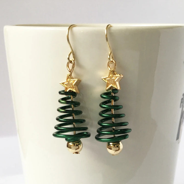 Twisted Christmas Tree Earrings