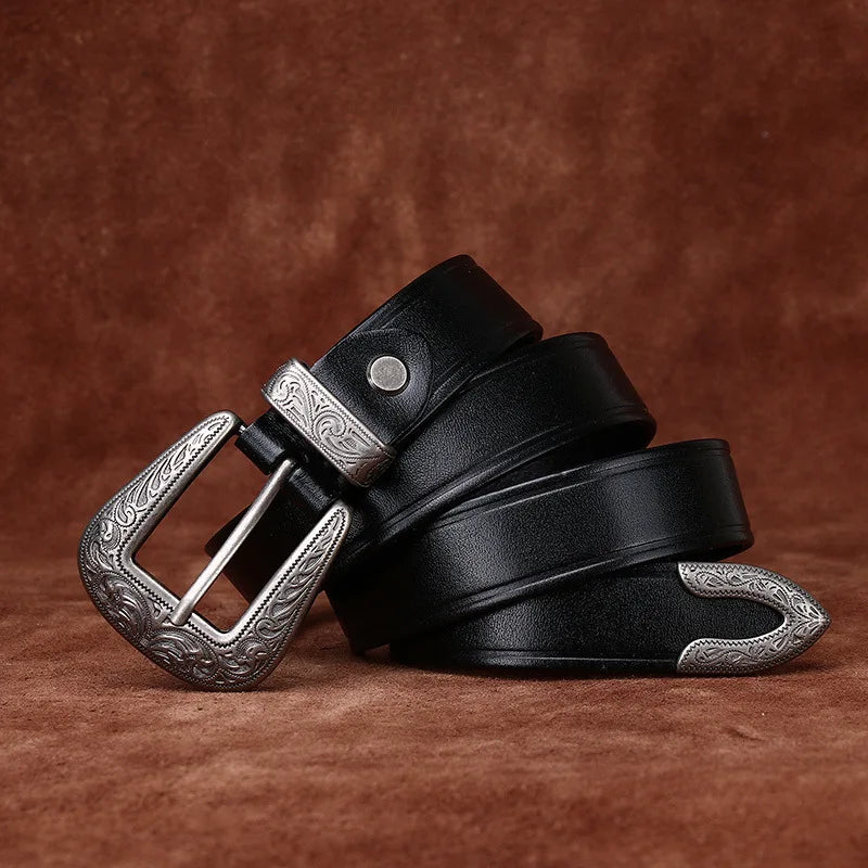 Savannah Engraved Genuine Leather Belt