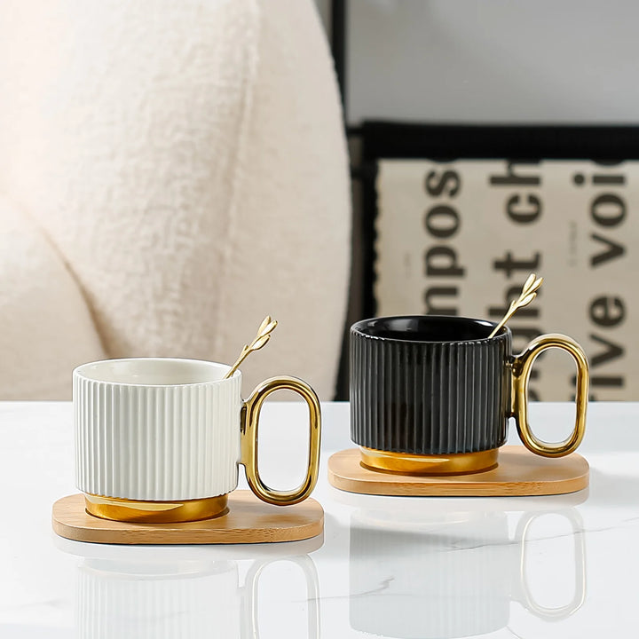 Haute Ribbed Ceramic Mugs