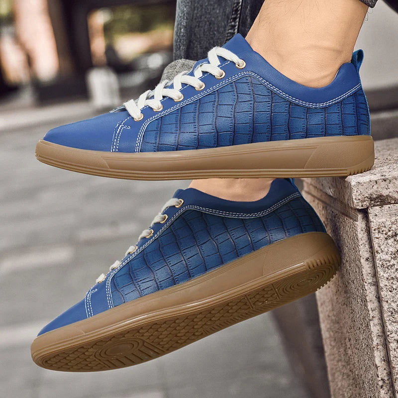 Weston Embossed Genuine Leather Sneakers