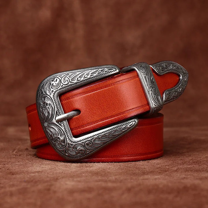 Savannah Engraved Genuine Leather Belt