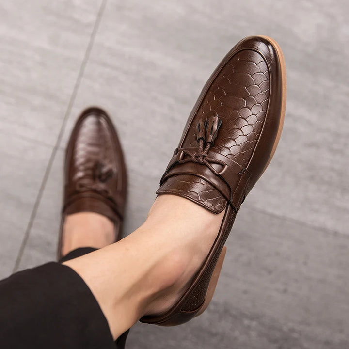 Monaco Embossed Leather Loafers