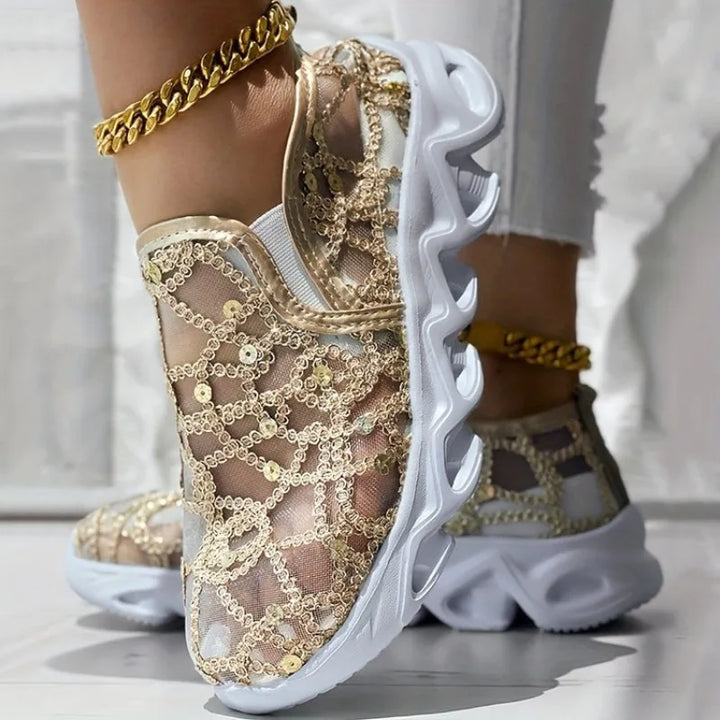 Aurora Mesh Embroidered Sneakers