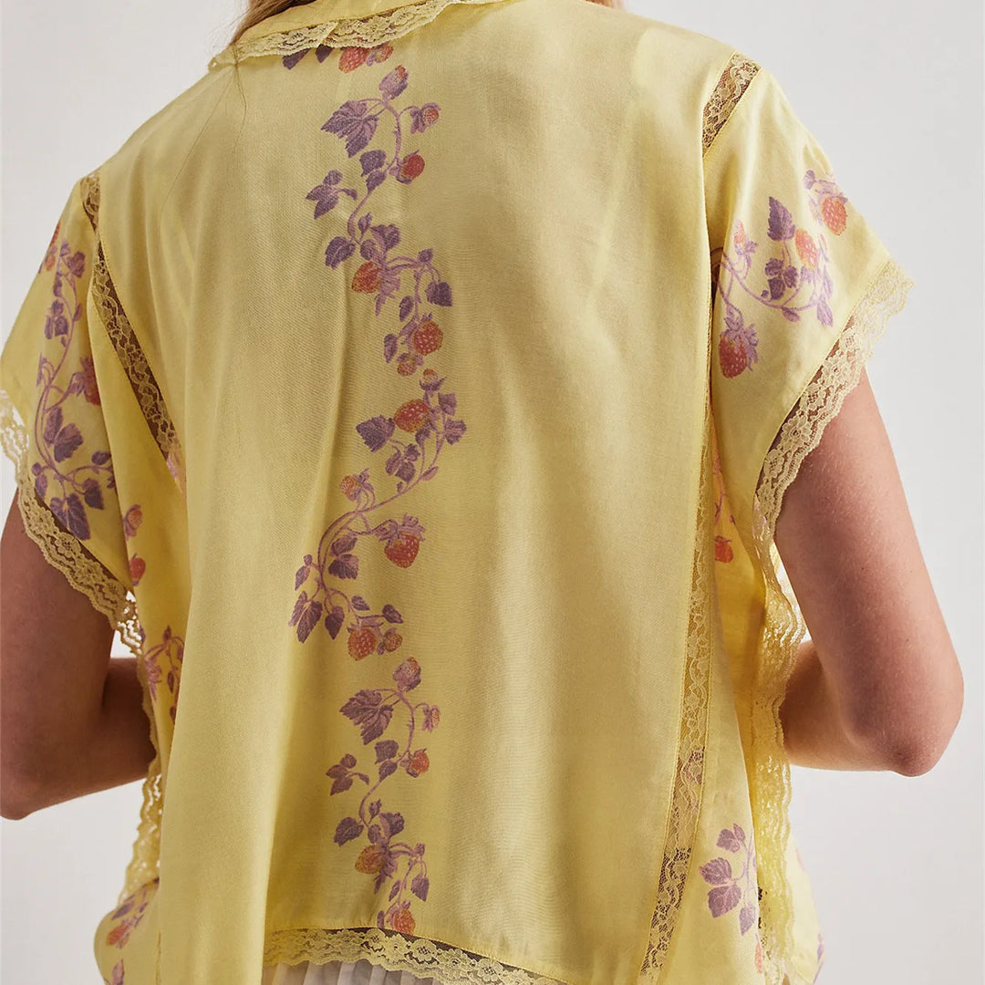 Isla Floral Lace Trim Blouse