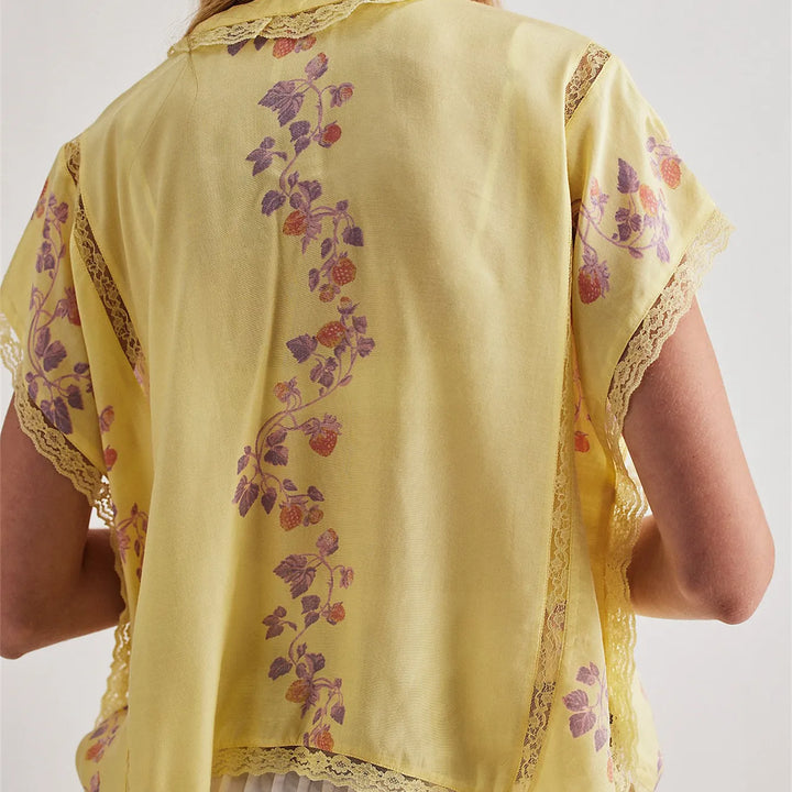Isla Floral Lace Trim Blouse