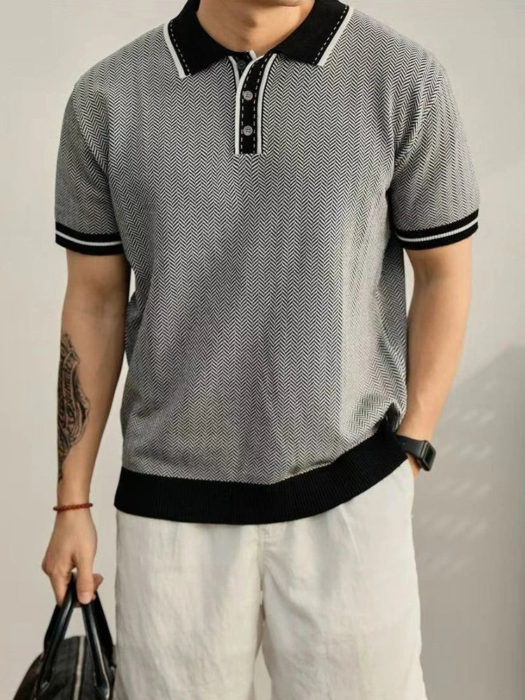 Harrison Herringbone Polo Shirt