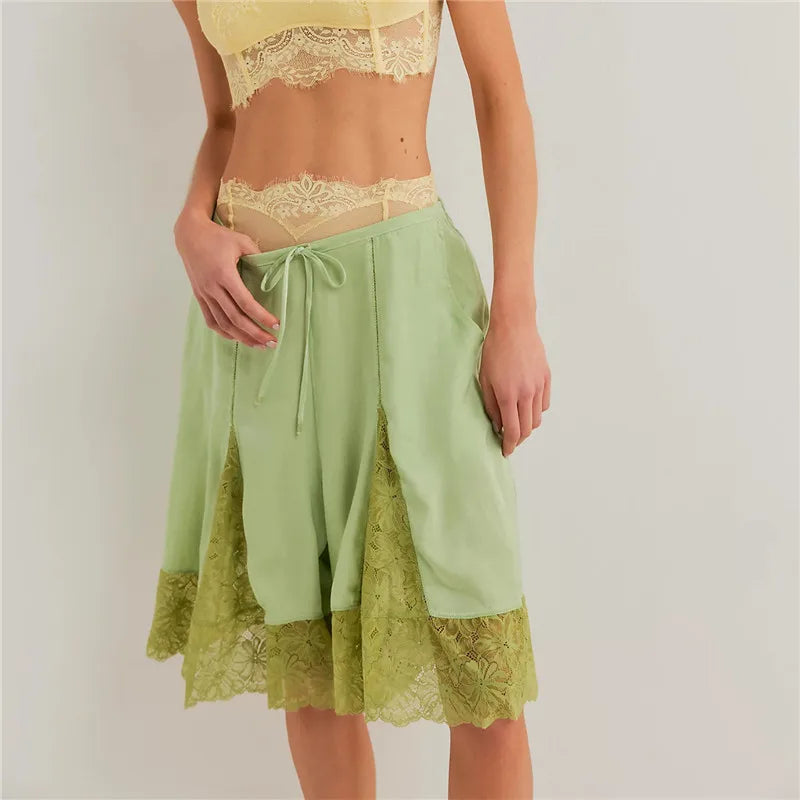 Elara Lace Panel Boho Shorts