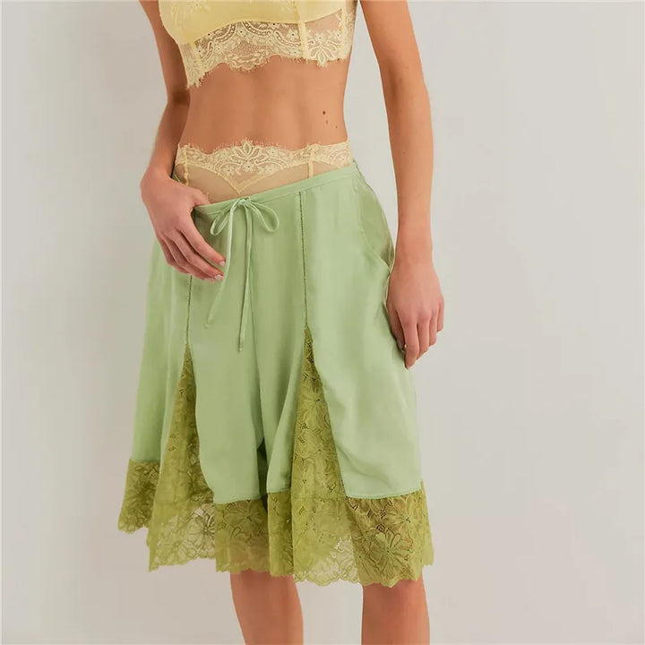 Elara Lace Panel Boho Shorts