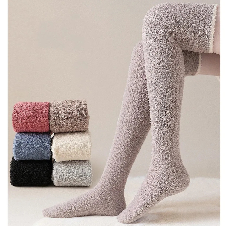 Serene Fuzzy Over-Knee Socks