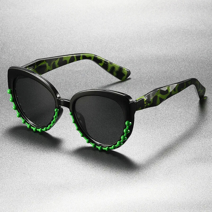Luna Beaded Cat-Eye Sunglasses