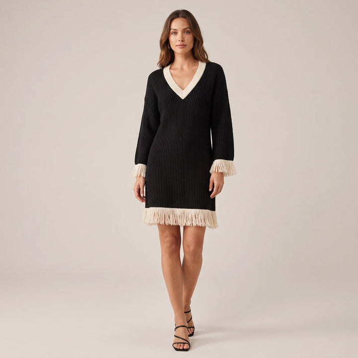 Giulia Fringed Knit Dress