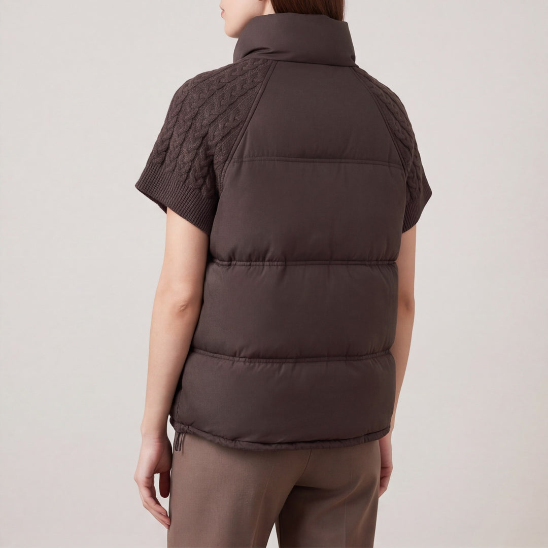 Amor Cable-Knit Puffer Vest