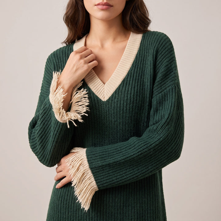 Giulia Fringed Knit Dress