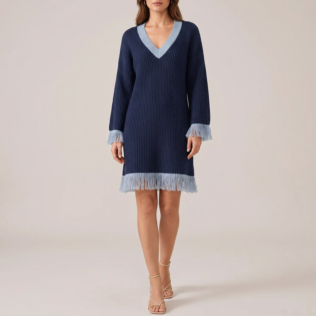 Giulia Fringed Knit Dress