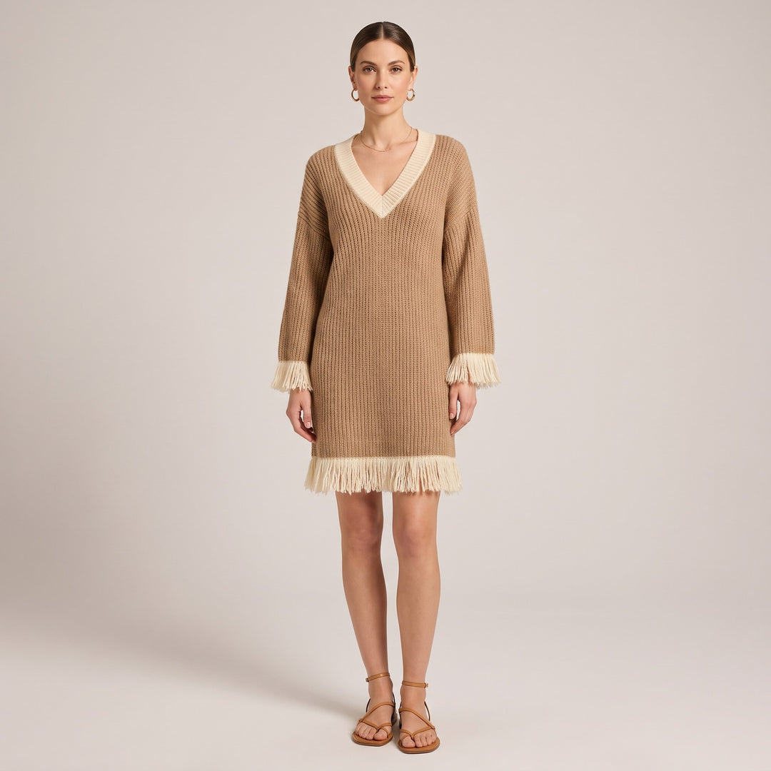 Giulia Fringed Knit Dress