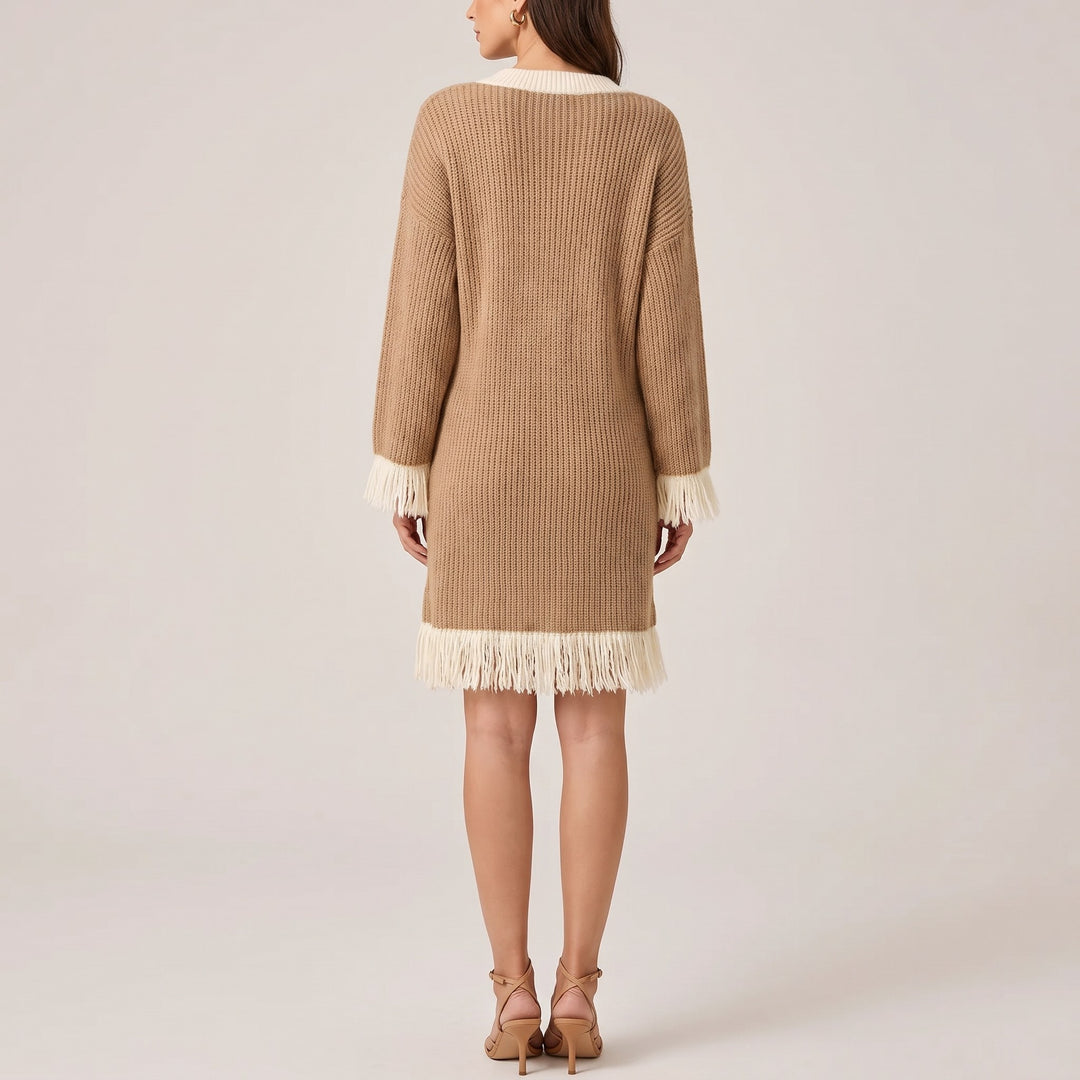 Giulia Fringed Knit Dress