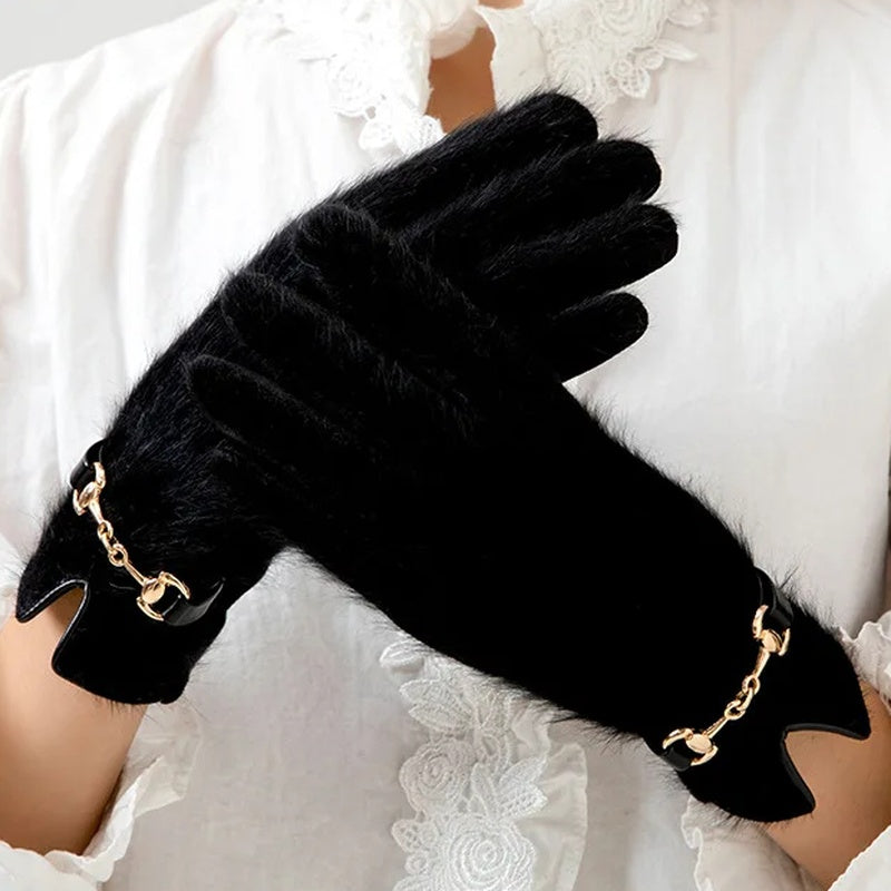 Colette Rabbit Fur Gloves